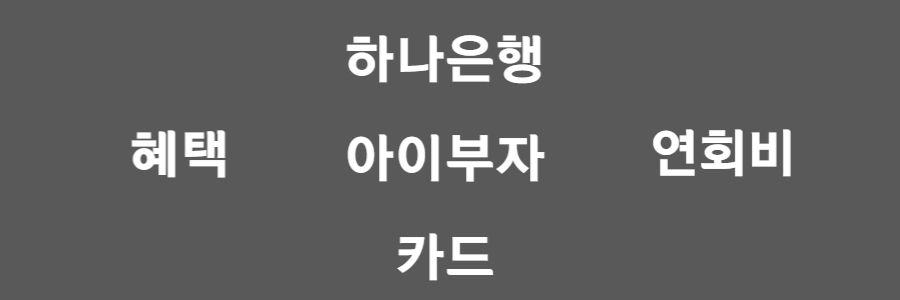 하나은행 아이부자 카드