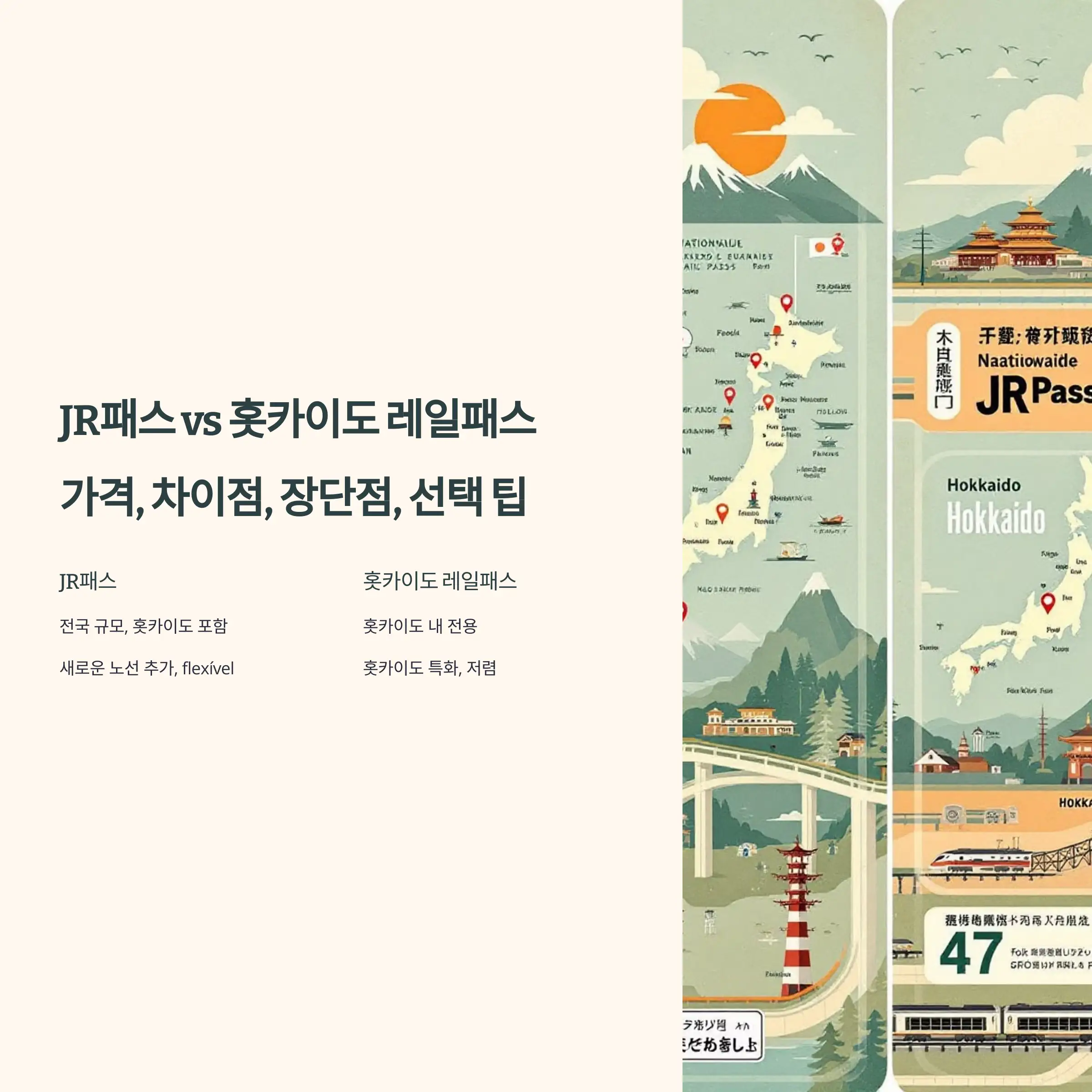 JR패스와 홋카이도 레일패스 비교 차이점