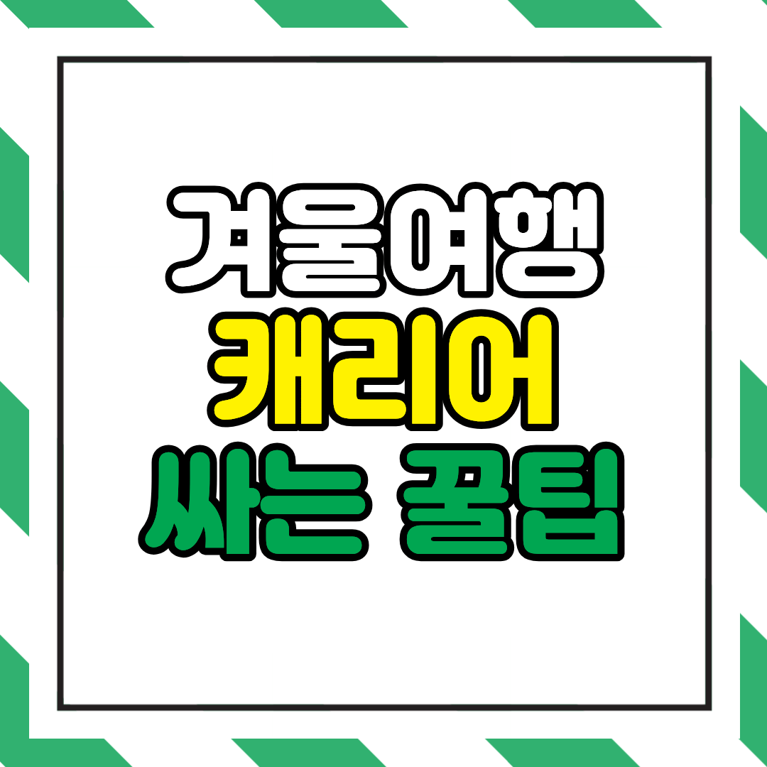 겨울 해외여행 캐리어 싸는 법