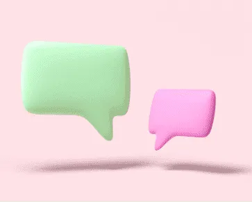 대화를 나타내는 말풍선 2개