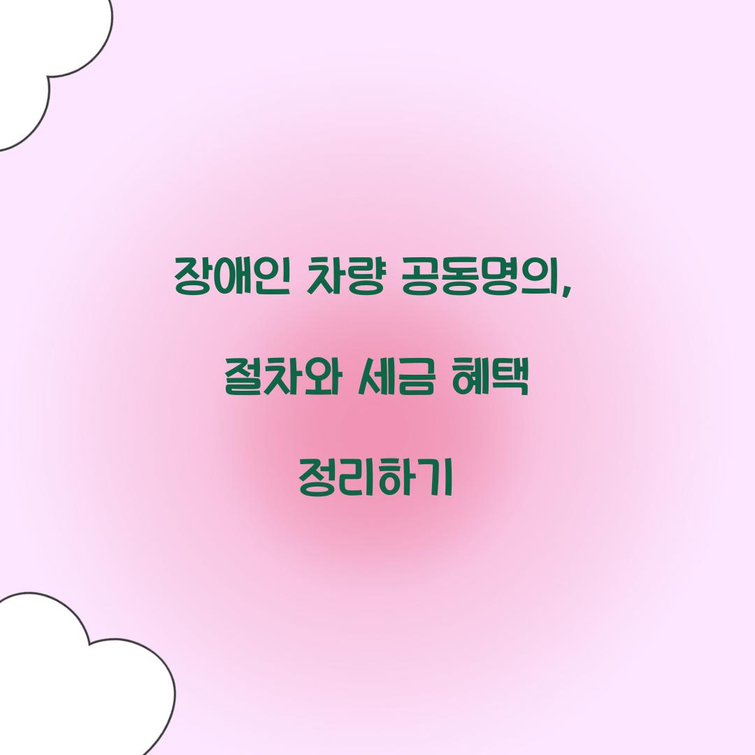 장애인 차량 공동명의