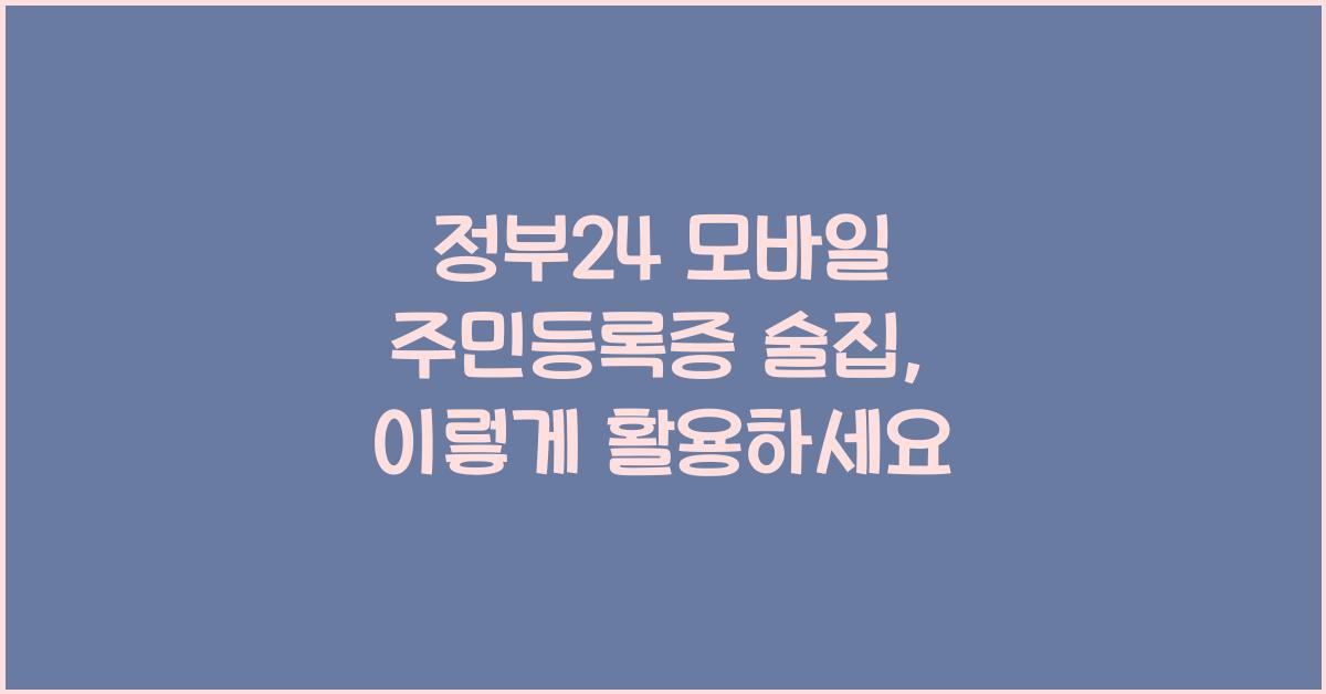 정부24 모바일 주민등록증 술집