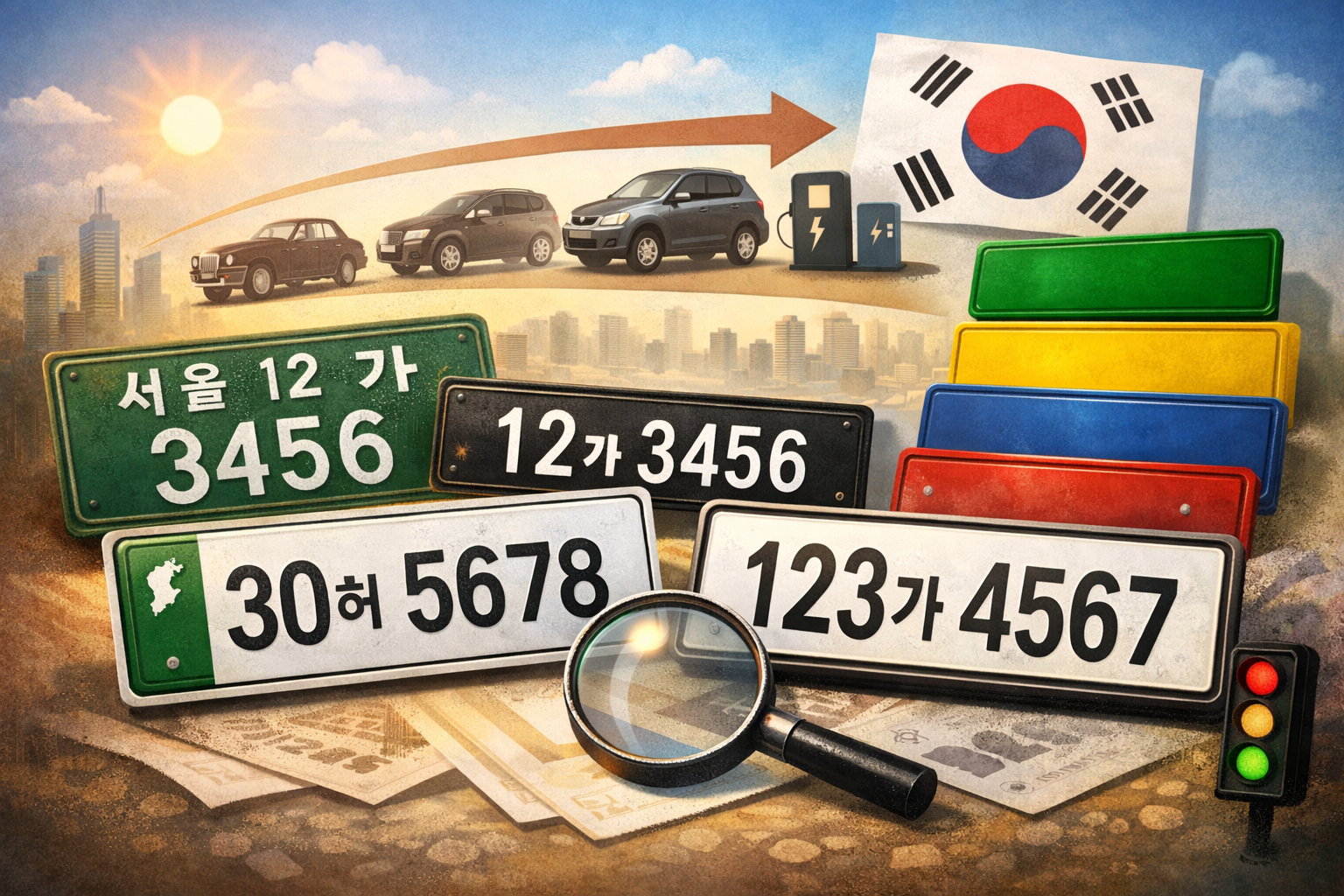 자동차 번호판 변천사와 번호판 색상 의미 – 종류별 구분과 최신 변화까지 관련 사진