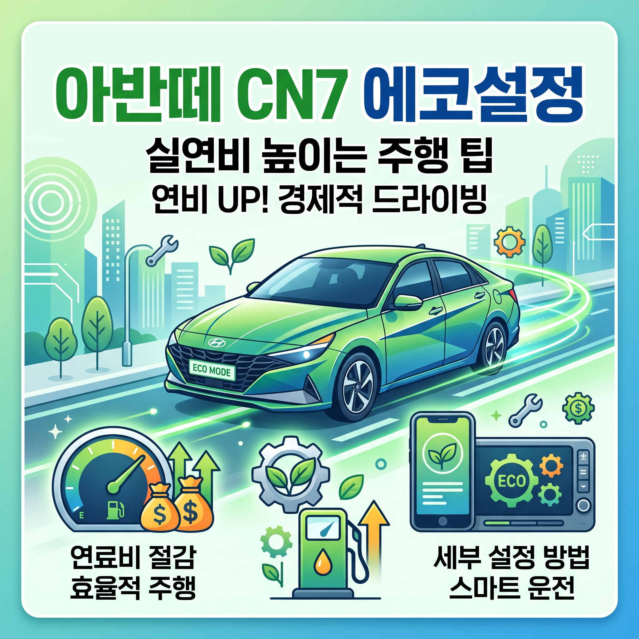 아반떼 CN7 에코모드 설정 방법 및 실연비 높이는 주행 팁