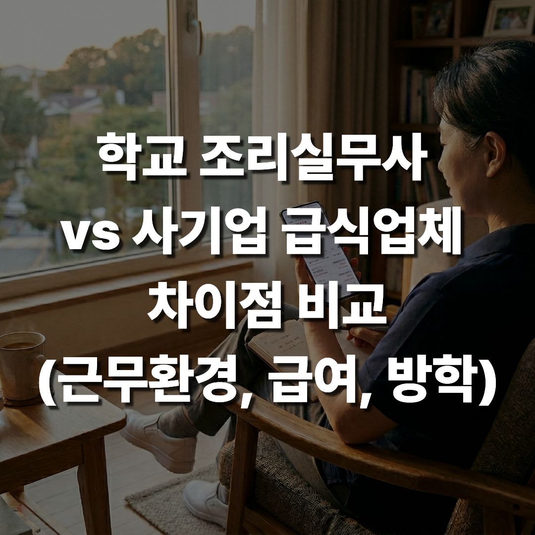 학교 조리실무사 vs 사기업 급식업체 차이점 비교(근무환경, 급여, 방학)
