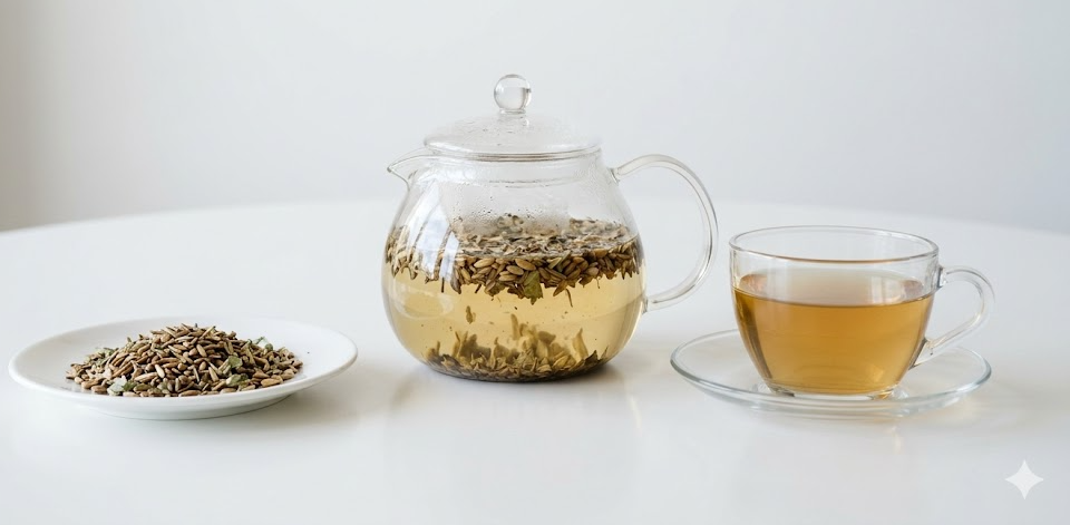 술 독소와 지방을 씻어내어 맑고 건강해진 간의 실루엣이 은은하게 겹쳐진 천연 실리마린 해독제 밀크씨슬 차 효능