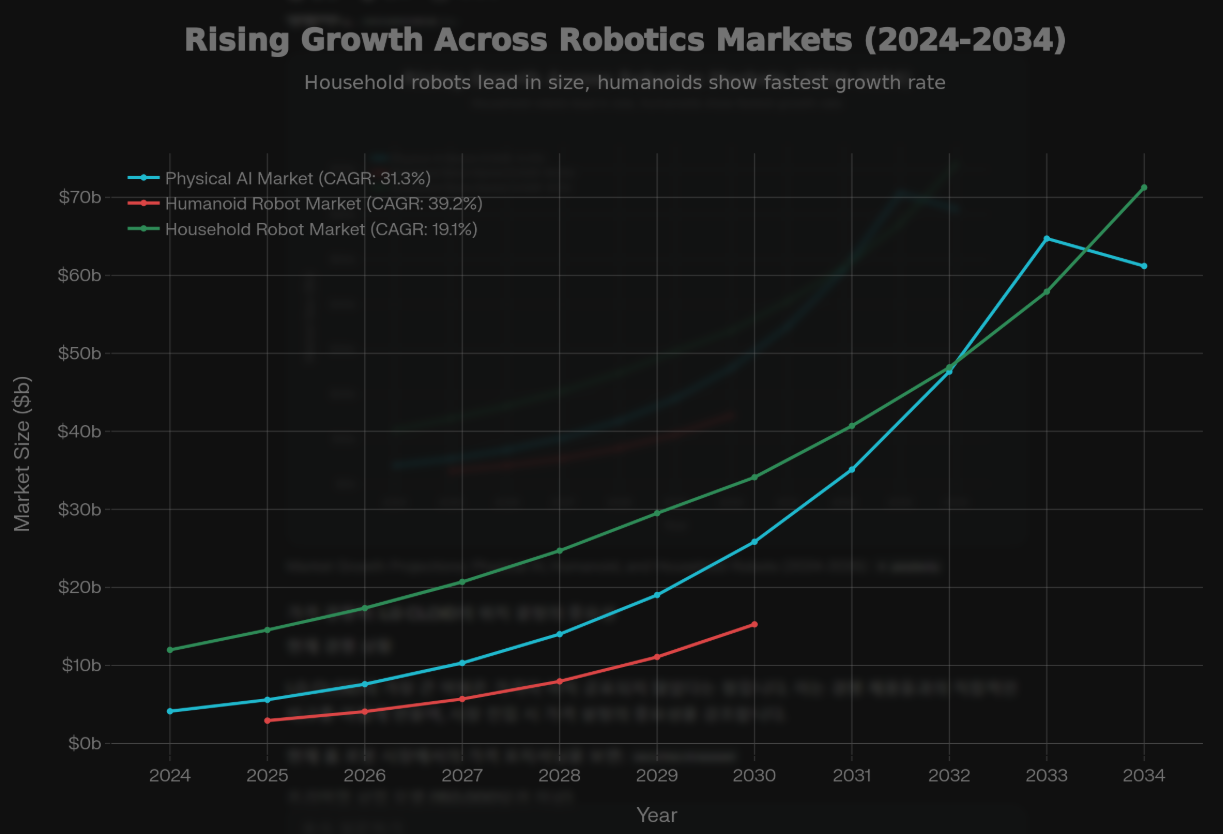 Market Growth Projections Physical AI, Humanoid, and Household Robots (2024-2035)