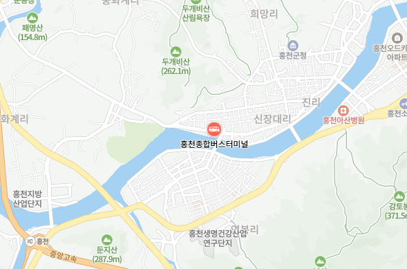 홍천종합버스터미널 위치-지도