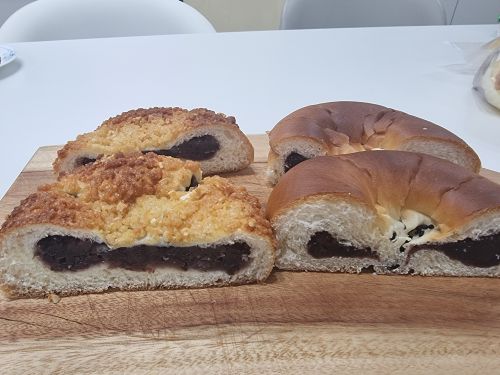 단팥빵 단면 비교