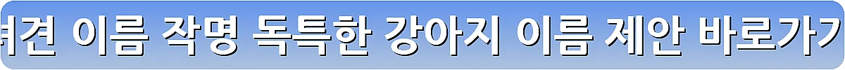 반려견 이름 작명 독특한 강아지 이름 제안_7