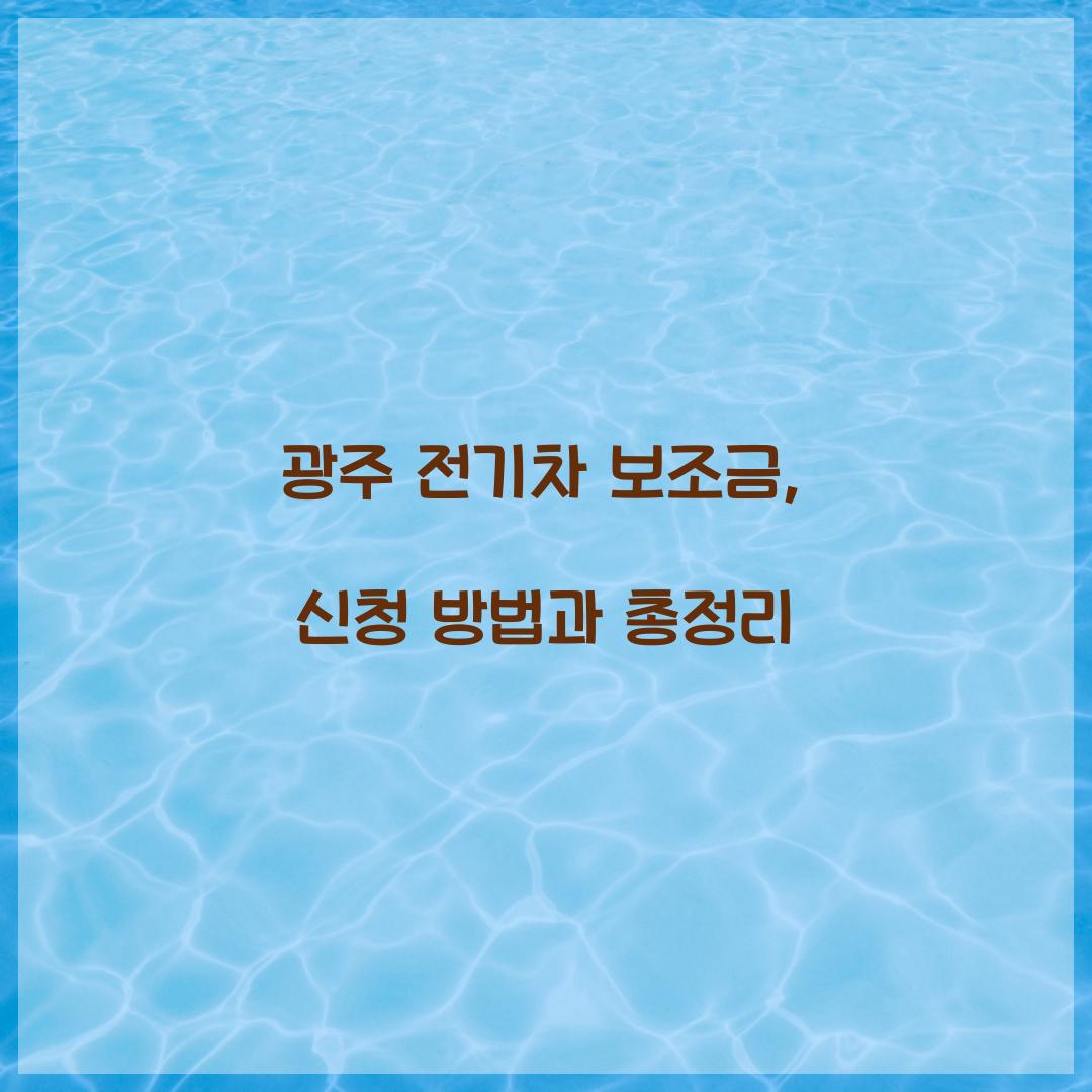 광주 전기차 보조금