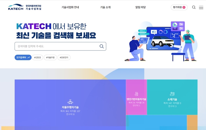 한국자동차연구원 기술이전 홈페이지