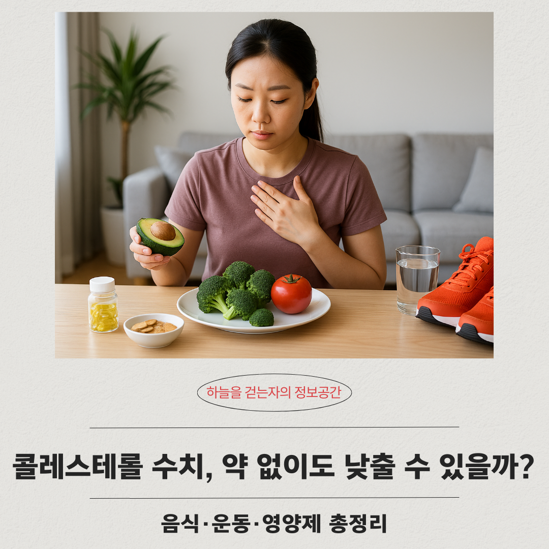 콜레스테롤 수치, 약 없이도 낮출 수 있을까? 음식·운동·영양제 총정리