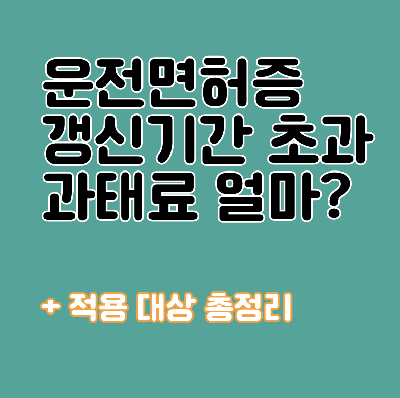 운전면허증 갱신기간 초과 과태료
