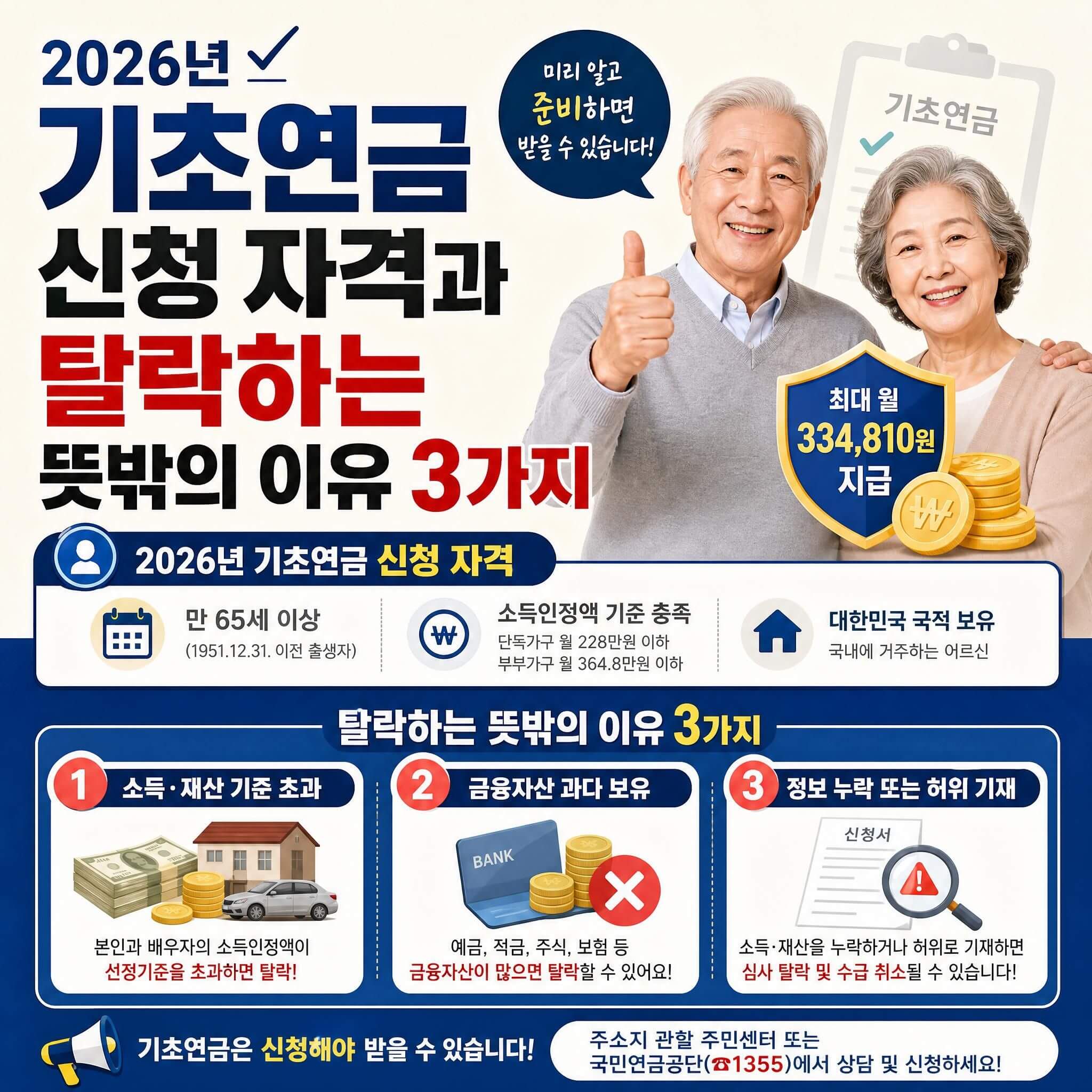 기초연금 신청자격과 탈락이유 3가지