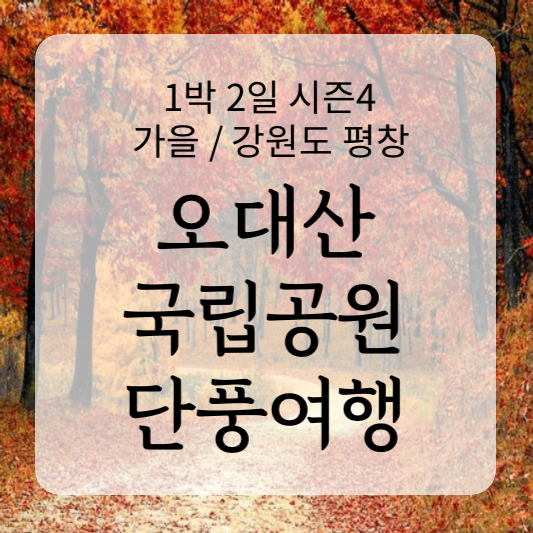 1박2일 가을여행지