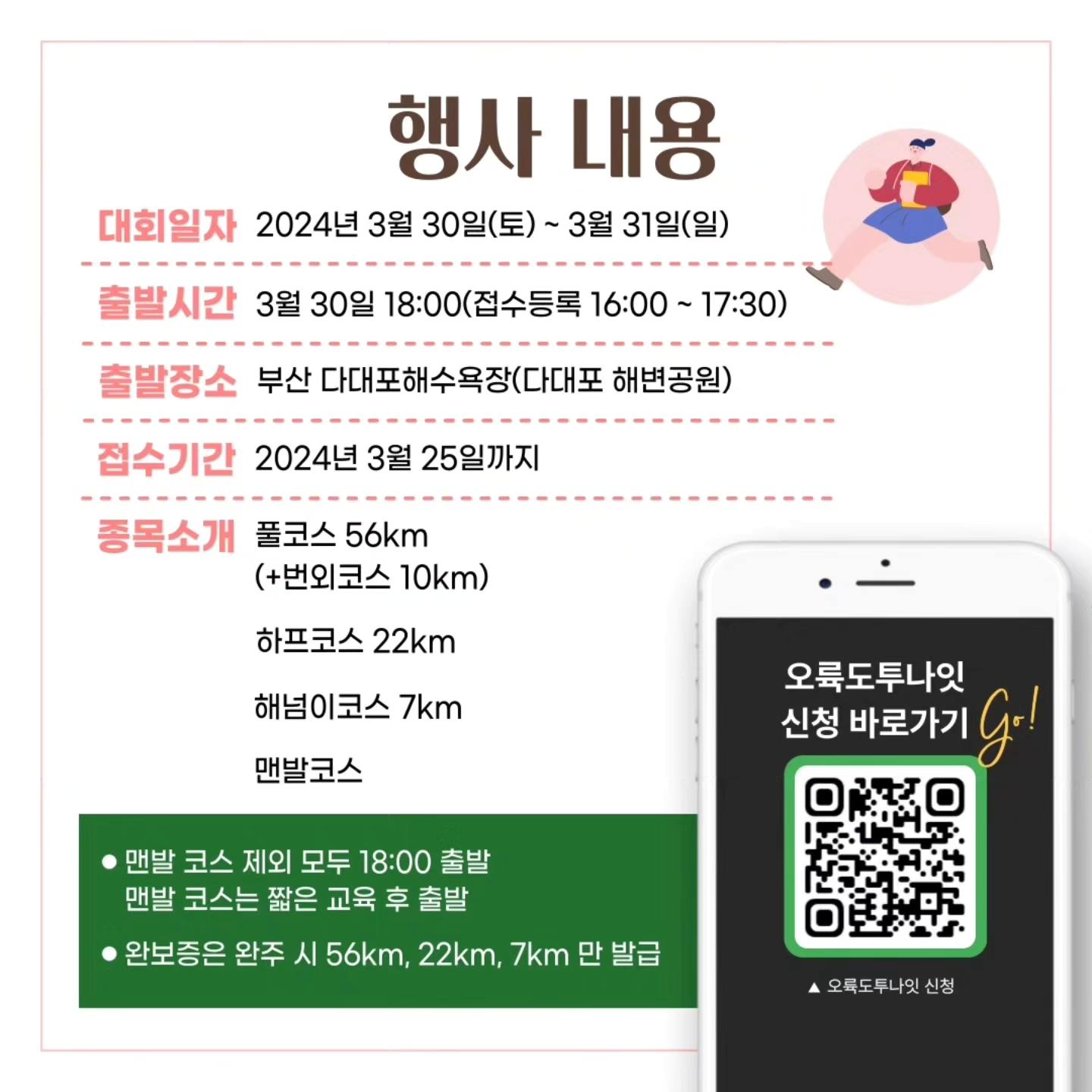 2024 오륙도 투나잇 걷기 대회 기본일정