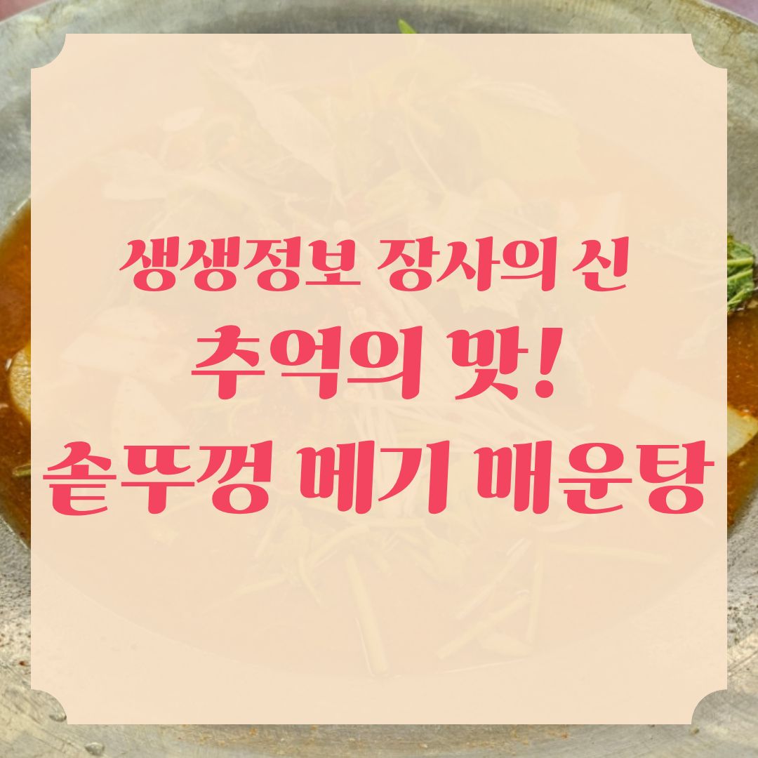 생생정보 장사의 신 솥뚜껑 메기 매운탕