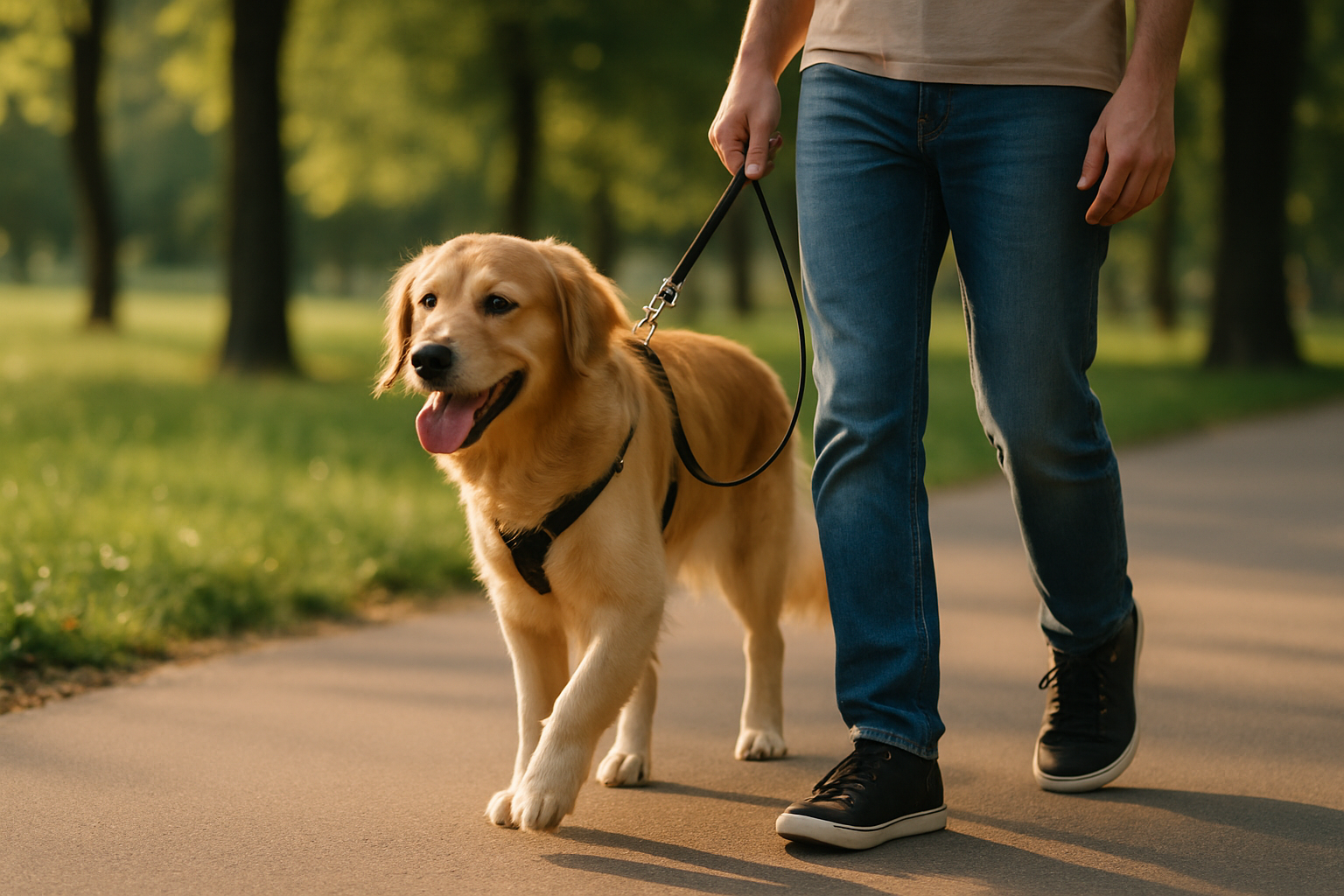 산책하는 강아지 이미지