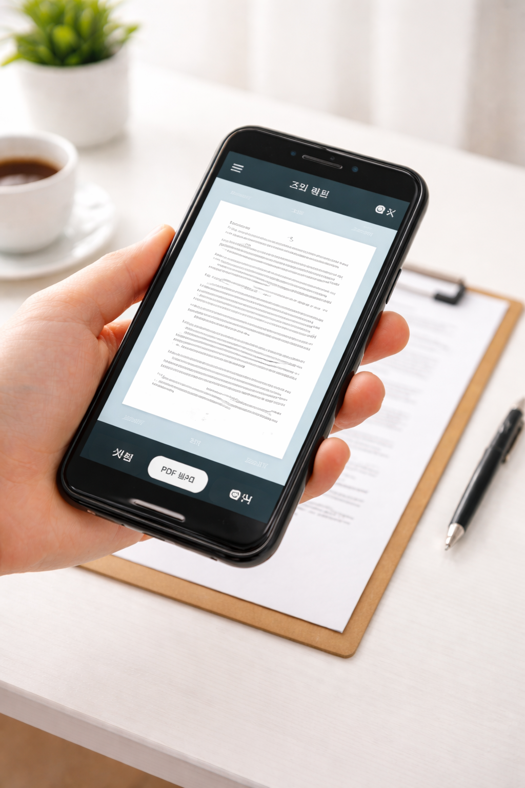 자동 보정된 스캔 결과 화면 이미지