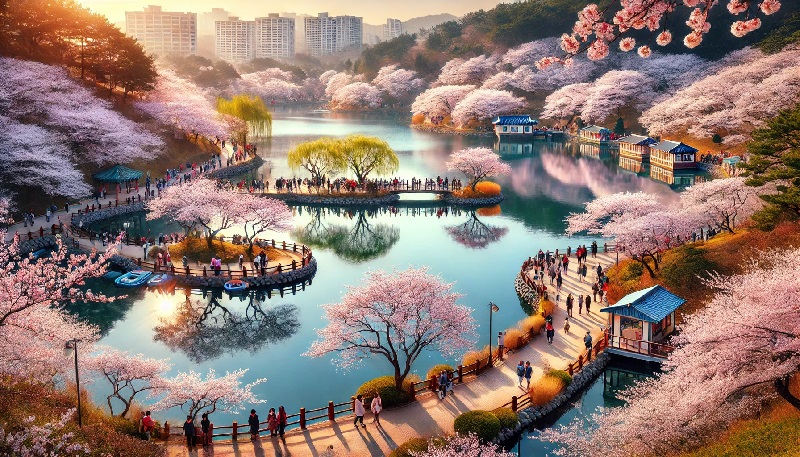 부천 중앙공원 벚꽃길