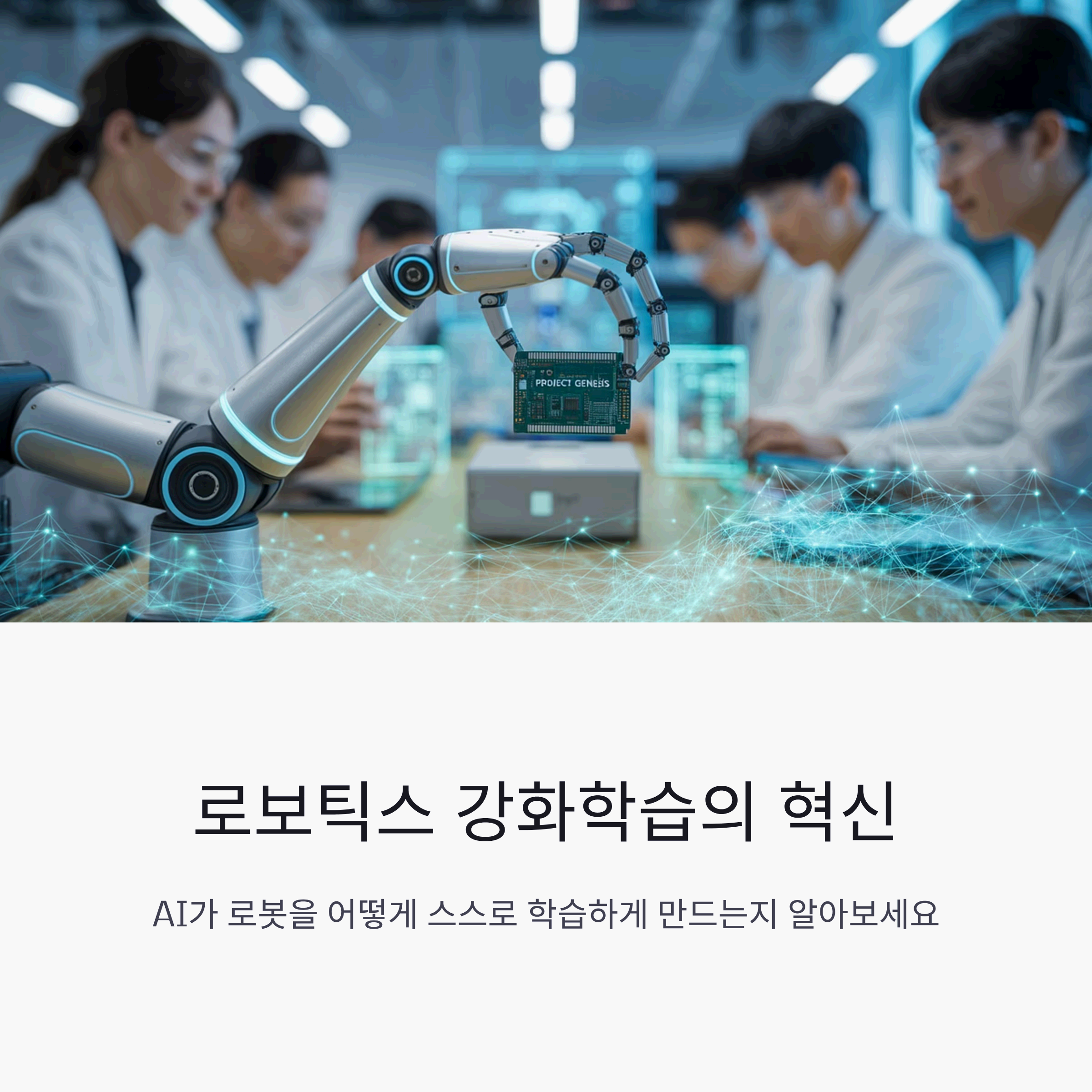 robotics lab with sleek robotic arm