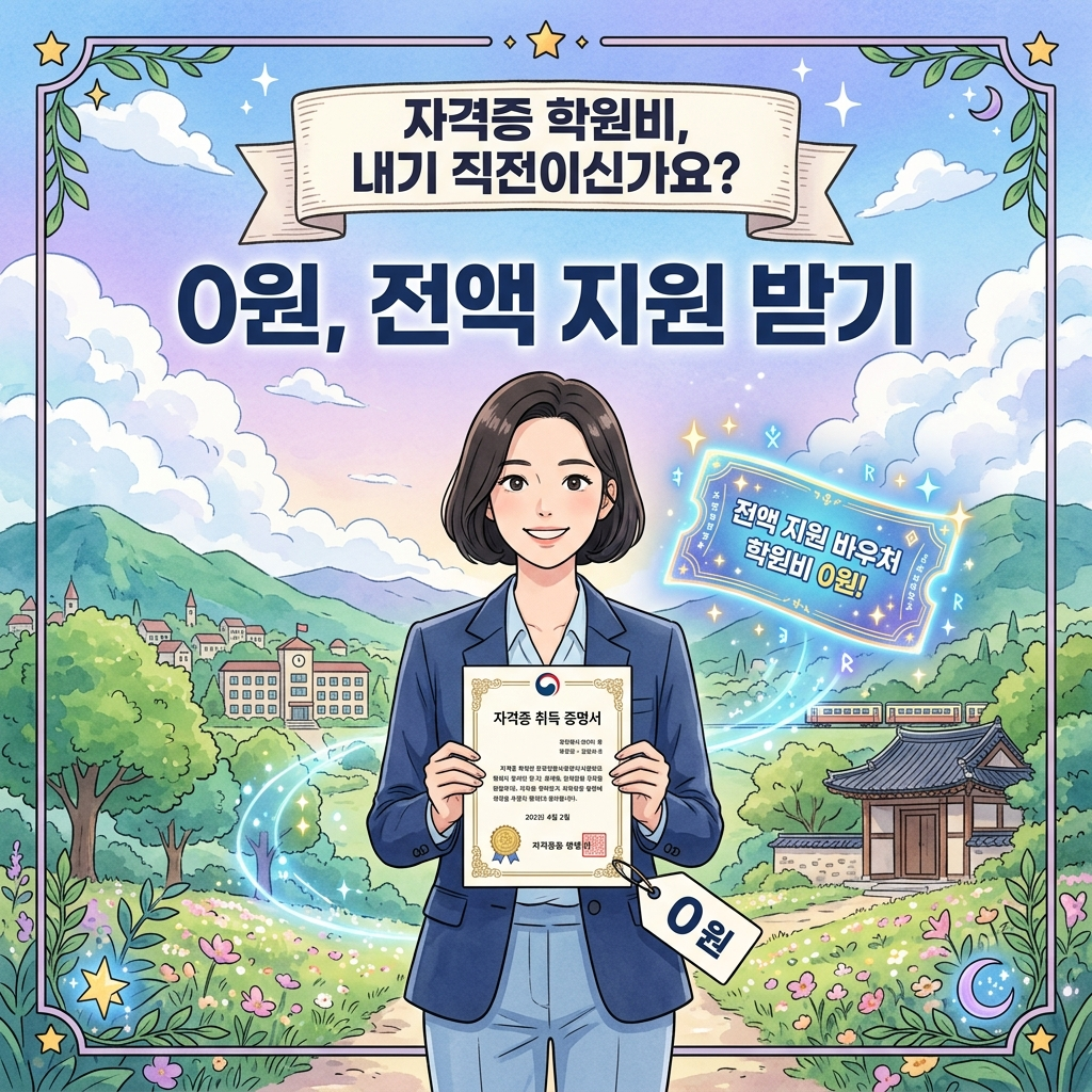 2026 평생교육바우처 민간자격증 무료 수강 및 전액 지원 방법