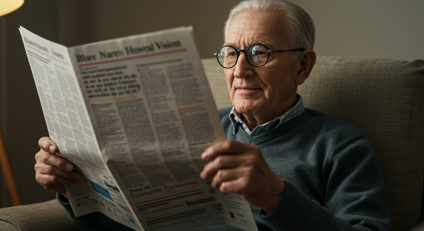 글자가 구불구불 보이는 황반변성 신호