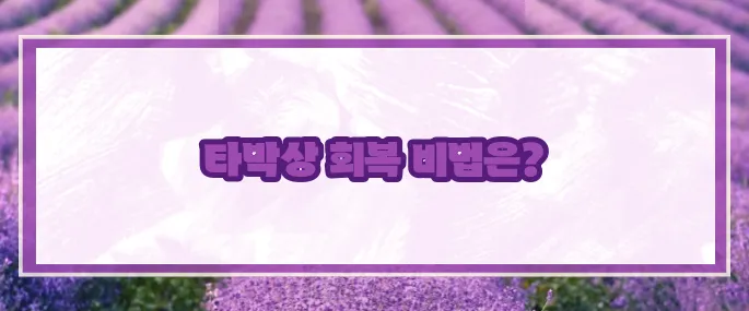 타박상 빨리 낫는법 (+회복꿀팁)