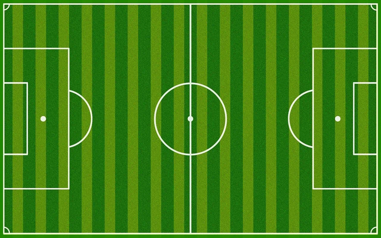 하늘에서 탑뷰로 축구라인선을 본 모습