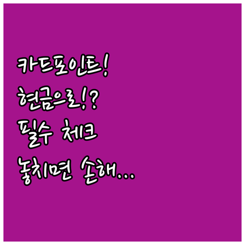 카드 포인트 현금 전환 대상과 제외 ..
