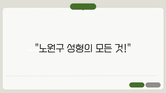 노원구 성형외과 잘하는곳 추천 확인! 가격 및 비용