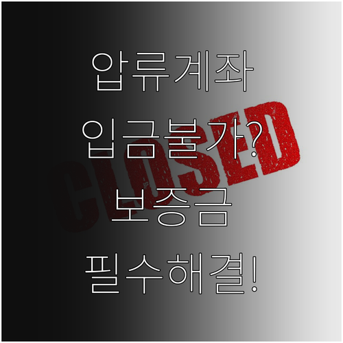 압류방지 계좌 월세 보증금 입금 불가..