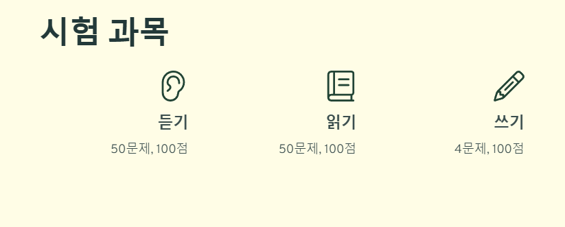 한국어능력시험 평가항목