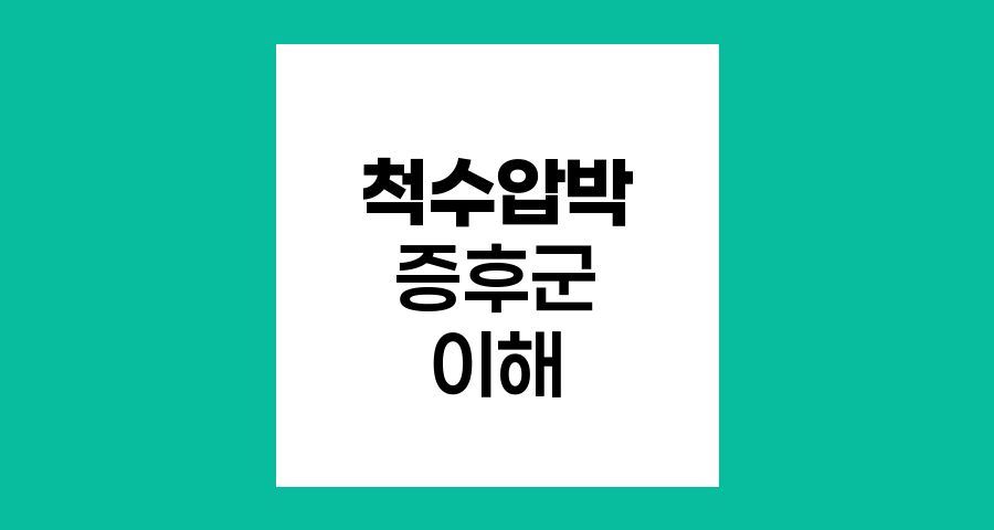 척수압박 증후군의 이해와 대처