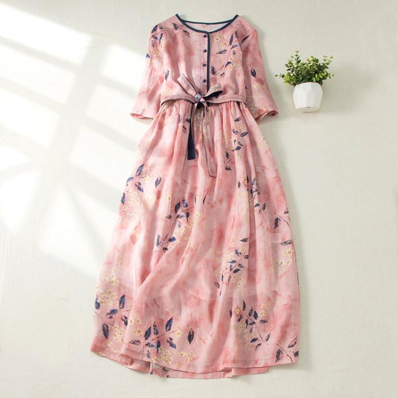 생활한복 원피스 일상 한복 드레스 반팔 린넨