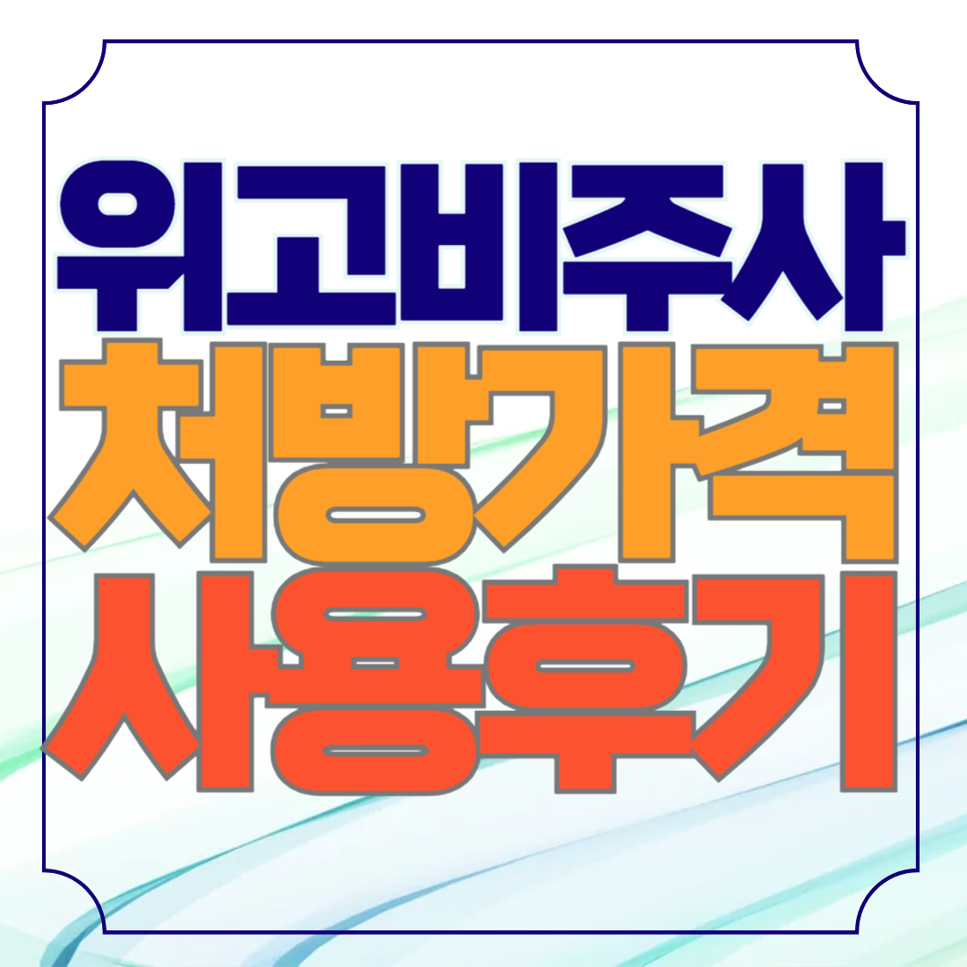 위고비 비만치료제 처방 가격 후기