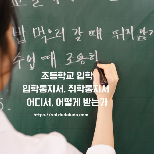 초등학교 입학통지서 취학통지서