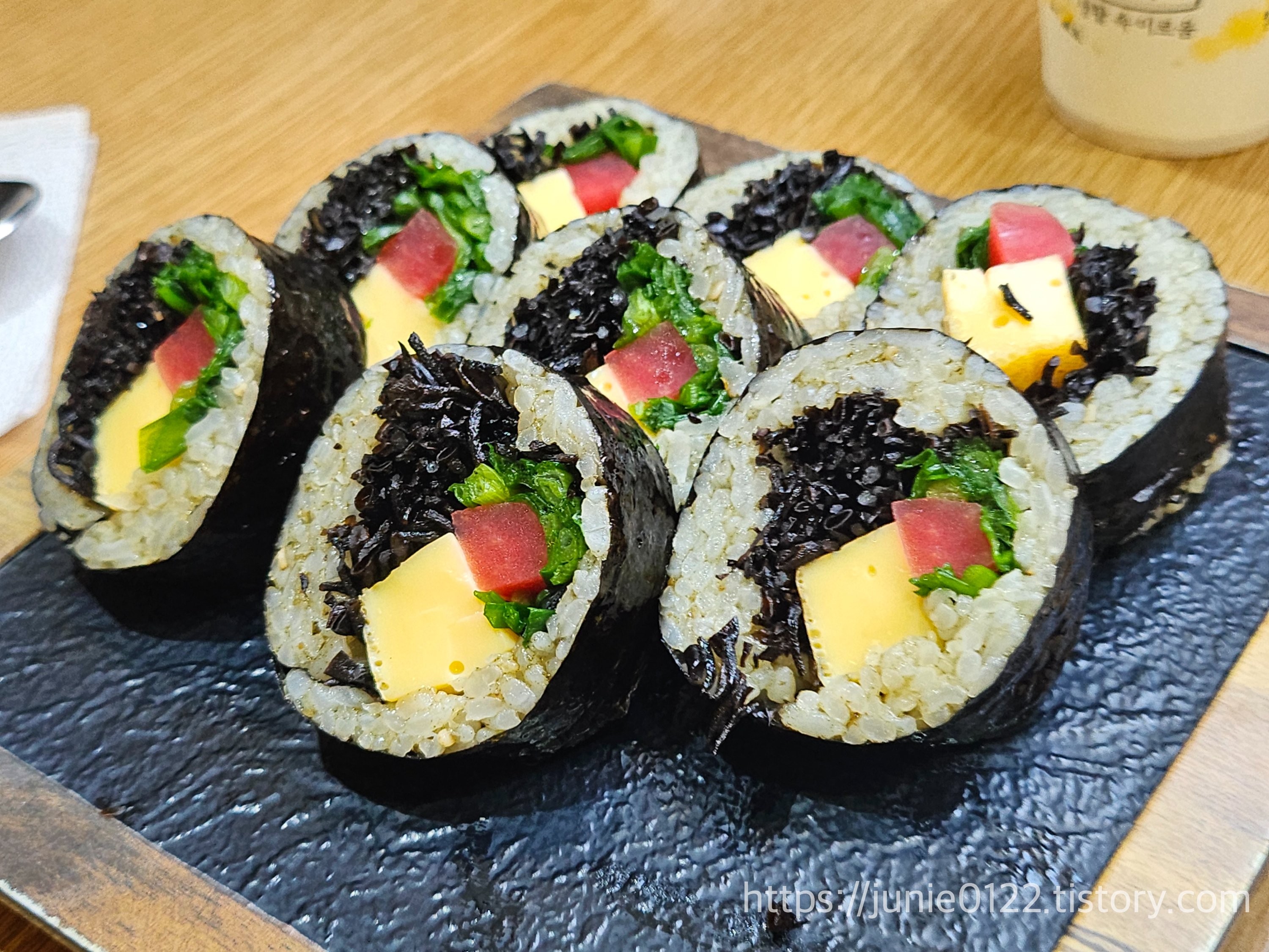 사천 배말칼국수 톳김밥