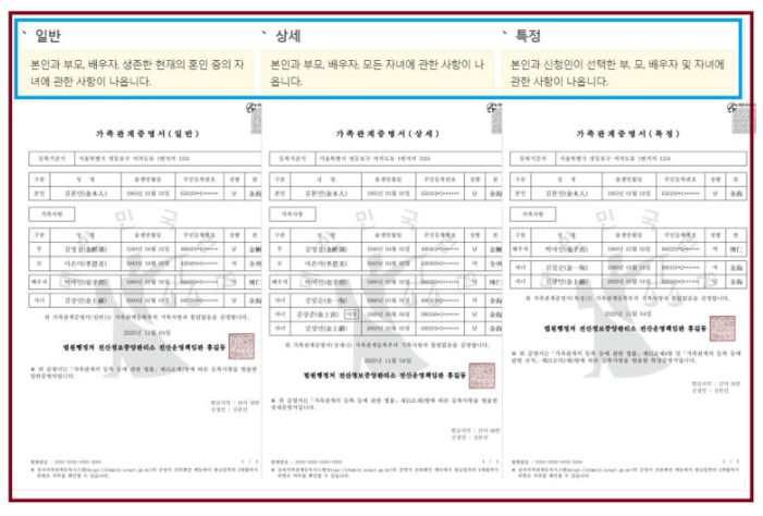 가족관계증명서 영문 인터넷발급