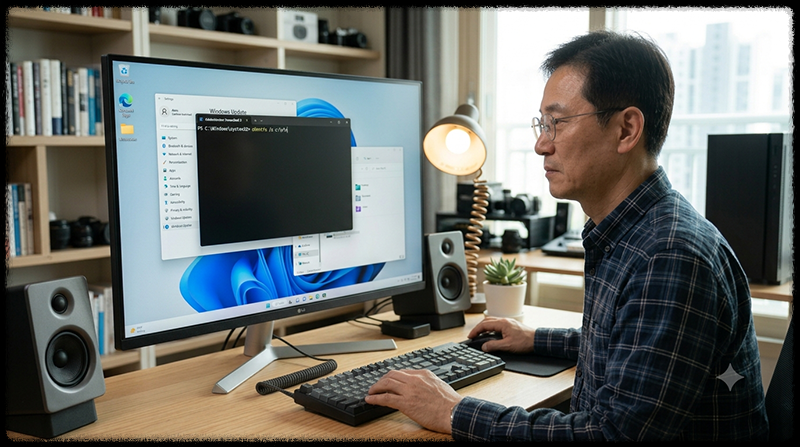 Windows 11에서 chkntfs x 명령으로 C 드라이브 부팅 자동 검사를 제외하는 모습