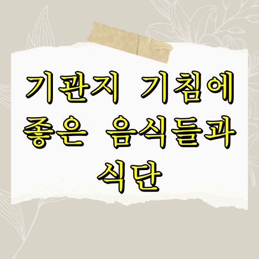 기관지 기침에 좋은 음식들과 식단