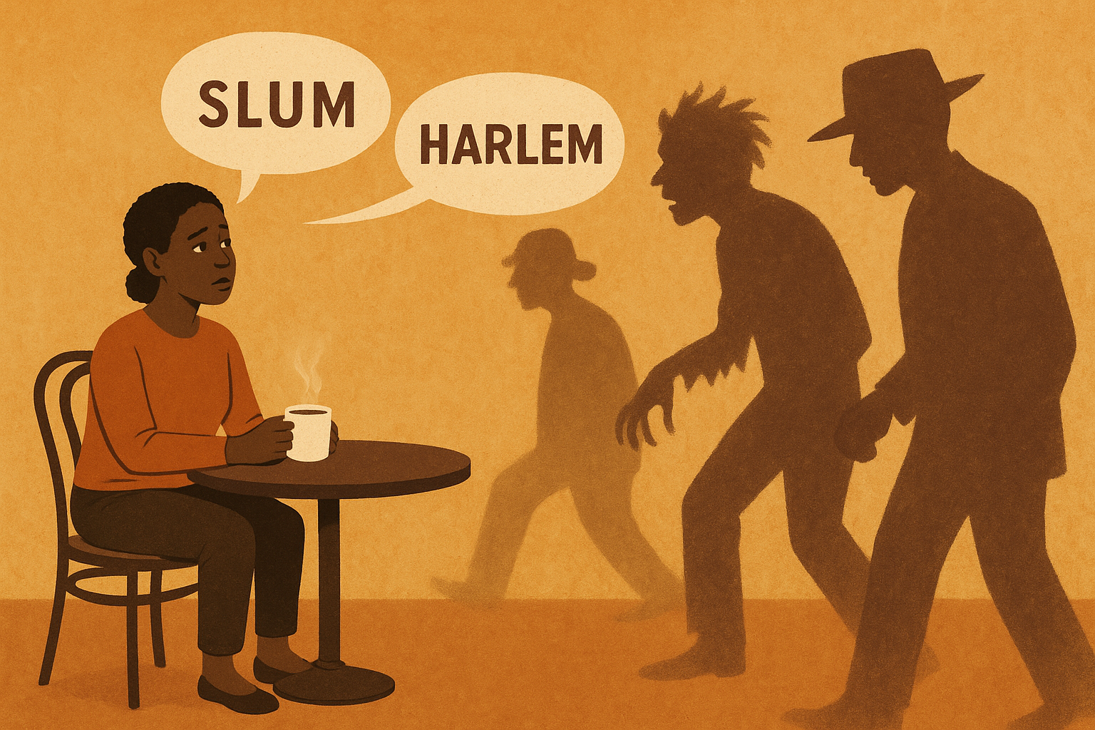 slum과 harlem의 어원과 관련된 참조 일러스트