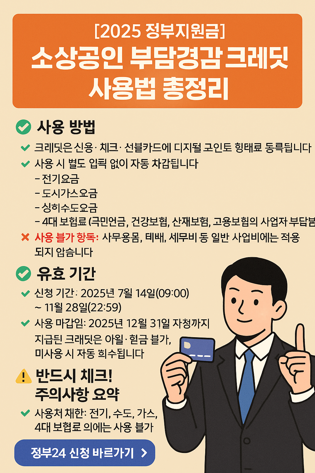 [2025 정부지원금] 소상공인 부담경감 크레딧 사용법 총정리
