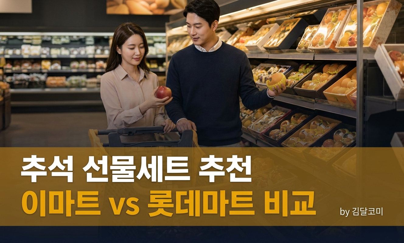 추석 선물세트를 고르는 부부