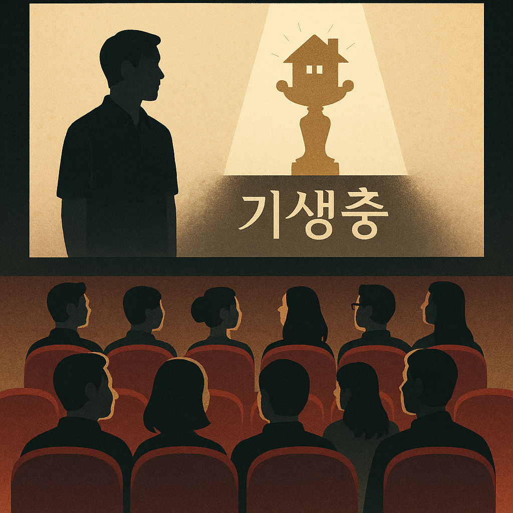 한국 영화의 세계화를 표현한 일러스트