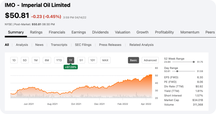 임페리얼 오일 Imperial Oil - 미국 석유에너지 오일관련주