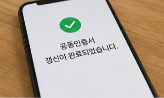공동인증서 갱신완료