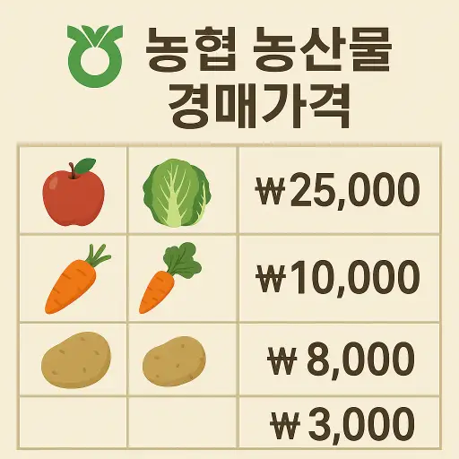 농협 농산물 경매가격 보기