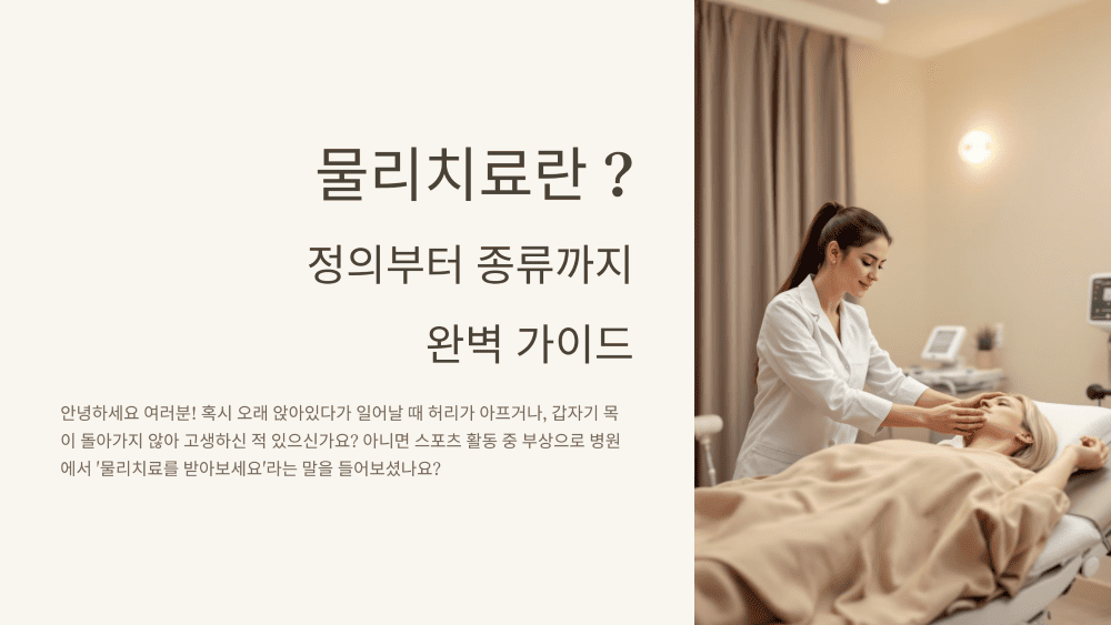 물리치료란 무엇일까요?